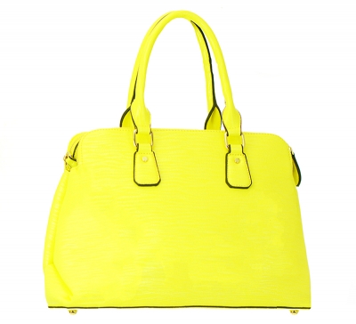 Vegan Leather Handbag T1580 37615 Yellow